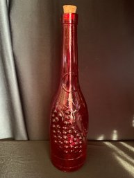 Large Red Bottle Decor For Christmas Display - Grape Pattern