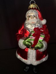 Extra Large Blown Glass Santa Ornament