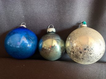 Blue And Silver Bulbs, Shiny Brite And Crackle