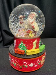 Santa Having A Coke Music Box And Snow Globe 'Plays I'd Like To Teach The World To Sing.' Dated 1971. 7 In