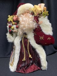 13-in Decorative Holiday Santa With Beaded Embroider