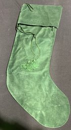 Forest Green Velour Stocking  20 In