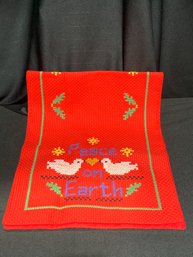 32-in Cross Stitched Piece On Earth Table Runner