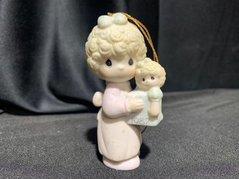 Precious Moments Girl And Doll 1987 Figurine 3.25 In