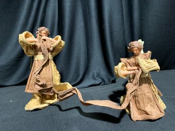 Pair Of Angel Ornaments With Crepe Details