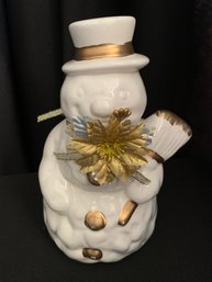 White And Gold Porcelain Snowman Decor - 8. In