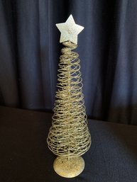 Small Gold Decor Christmas Tree 9 In
