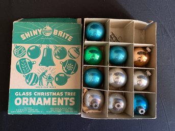 10 Count Original 3-In Shiny Bright Multi-Color Ornaments In Original Box