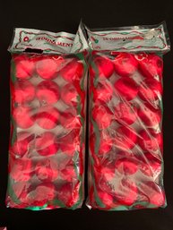 Two 18 Packs Of Vintage Mid-century Red Silkie Bulbs