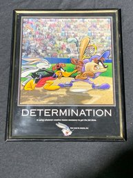 Framed Bugs Bunny Daffy Duck Tasmanian Devil 'Determination' Warner Warner Bros Approximately 8x10 Inches