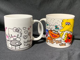 Sesame Street And Hello Kitty Mugs