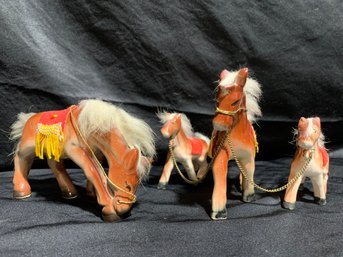 Set Of 4 Vintage Horses Japan