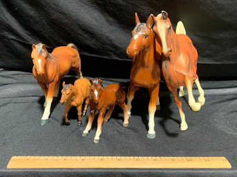 Set Of 5 Vintage Horse Figurines Includes Original Arnart Creation Japan