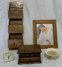 Wooden Jewelry Box, Ring Dish,  Alarm Clock,  Letter Organizer,  Lady Art