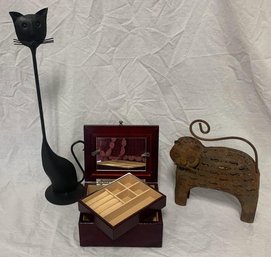 Cat Decor Peices And Jewelry Box