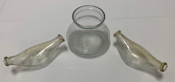 Antique Glass Baby Bottles And Jar