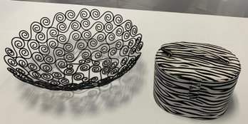 Wire Basket And Zebra Jewelry Box