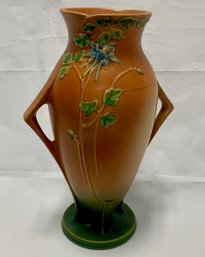 Large Roseville Pottery Columbine Vase Art Deco Style 1941