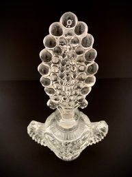 Elegant Czechoslovakia Clear Glass Perfume Bottle With Bubble Stopper