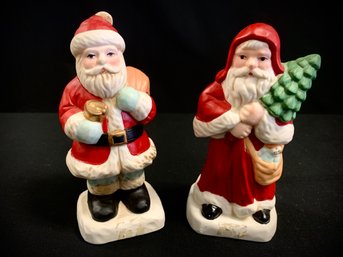 Vintage Ceramic Santa Claus Pair