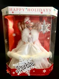 Vintage Special Edition Happy Holidays Barbie In White