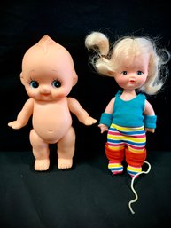 Sweet Kewpie Style Plastic Doll With Colorful Friend
