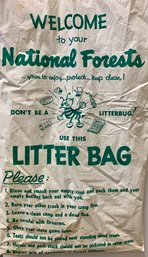 Vintage Smokey The Bear National Forest Litter Bag