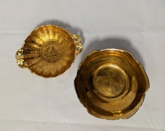 Two Gold Coated Porcelain Bowls