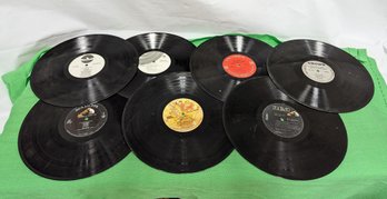 Seven Different Vinyl LP Record Albums Without Sleeves