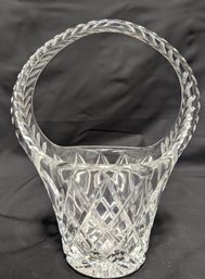 Lead Crystal Glass Basket Vase -