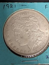 1921 Morgan Silver Dollar , No Mint Mark, In Nice But Circulated Condition