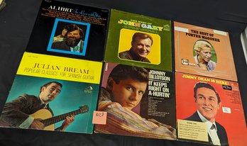 Six LP Vinyl Record Albums Jimmy Dean, Porter Wagoner And Others