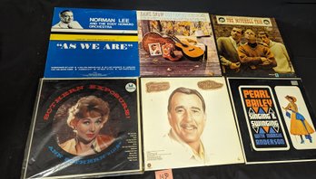 Six Vintage Record LP Vinyl Albums , Pearl Bailey, Tennessee Ernie Ford, And Others