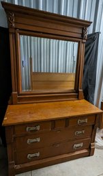 Stunning  Vintage Antique Dresser With Mirror Stand And HIDDEN SAFE!!