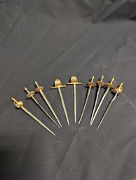 Vintage Tiny Enameled Metal Swords