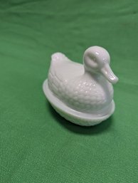 Westmoreland Milk Glass Duck On Nest