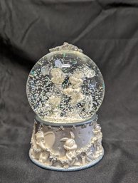 MICKEY AND MINNIE - BLUE, WHITE AND SILVER SNOW GLOBE FROM THE DISNEY STORE