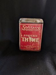 Vintage Solitaire Powdered Thyme Spice Tin