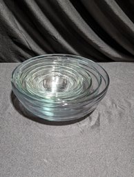 6 Piece Pyrex Clear Glass Mixing Bowls
