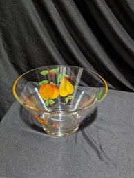 Hand Painted Fruit Serving Bowl - 10' Wide 6' Tall