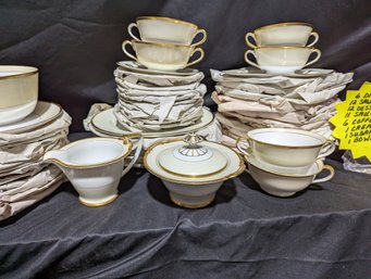 50 Piece Set Of Noritake Rengold 24kt Gold Trim China Dishware