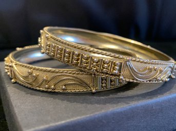 Pair Of Vintage Gold Tone Bangles