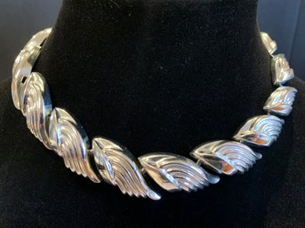 Vintage Silver Tone Necklace Approximately 16 Inches