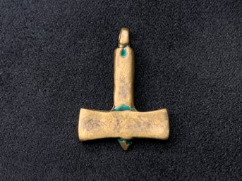 Vintage Thor's Hammer Copper Tone Viking Pendant Mjlnir