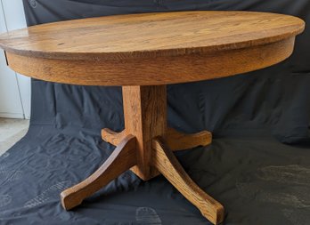 Beautiful Antique Round Top Solid Wood Table