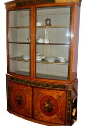 Stunning Marquetry And Paint Decorated  Cabinet