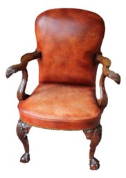 Distressed Leather Gainsborough Chair