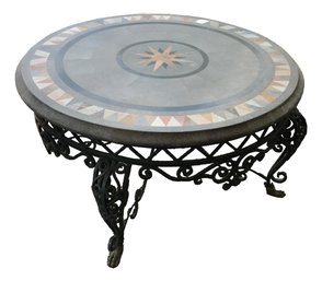 Stone And Iron Cocktail Table