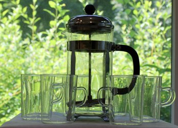 French Press With German Glass Mugs