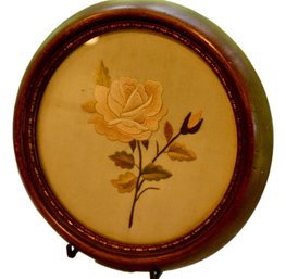 Antique English Silk Embroidered Rose